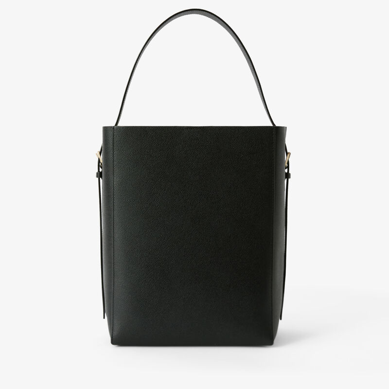 Soft Bucket Medium Bag - Black - Millepunte calf leather - Valextra - 5