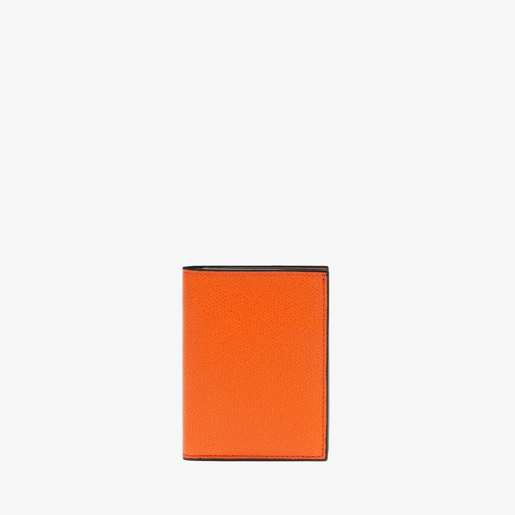 Valextra Portafoglio bifold da Donna di Lusso in Pelle Arancione | Valextra