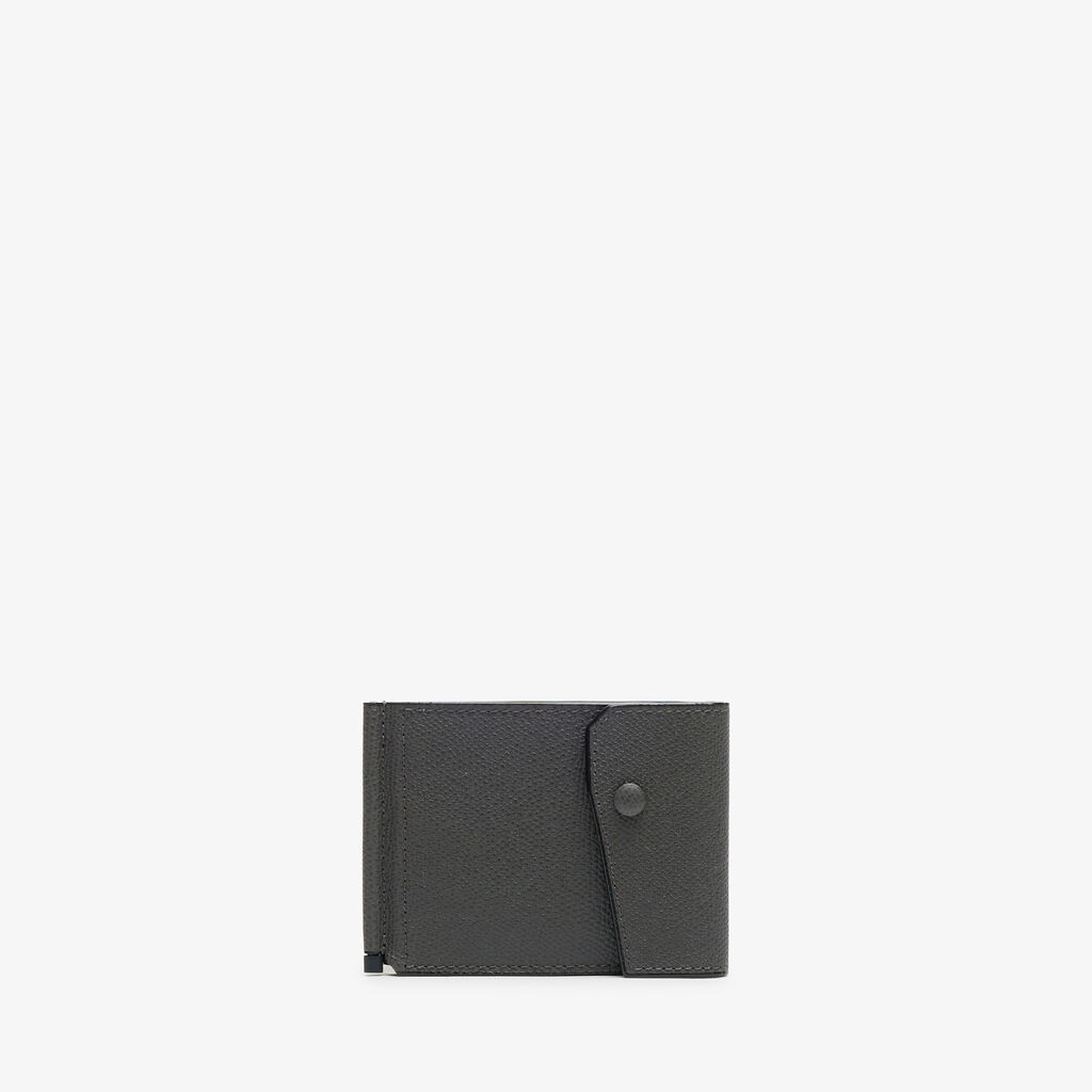 Grip 6cc wallet with botton - Smokey Grey - Vitello VS - Valextra - 1