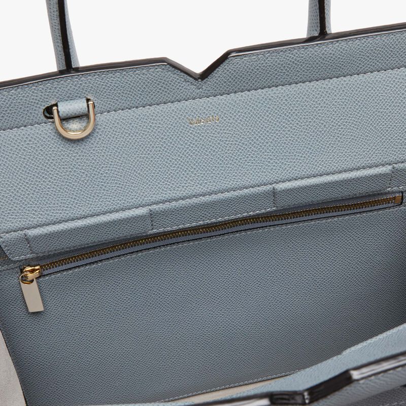 Milano Two Handles Medium Bag - Niagara Blue - Millepunte Soft calf leather - Valextra - 6