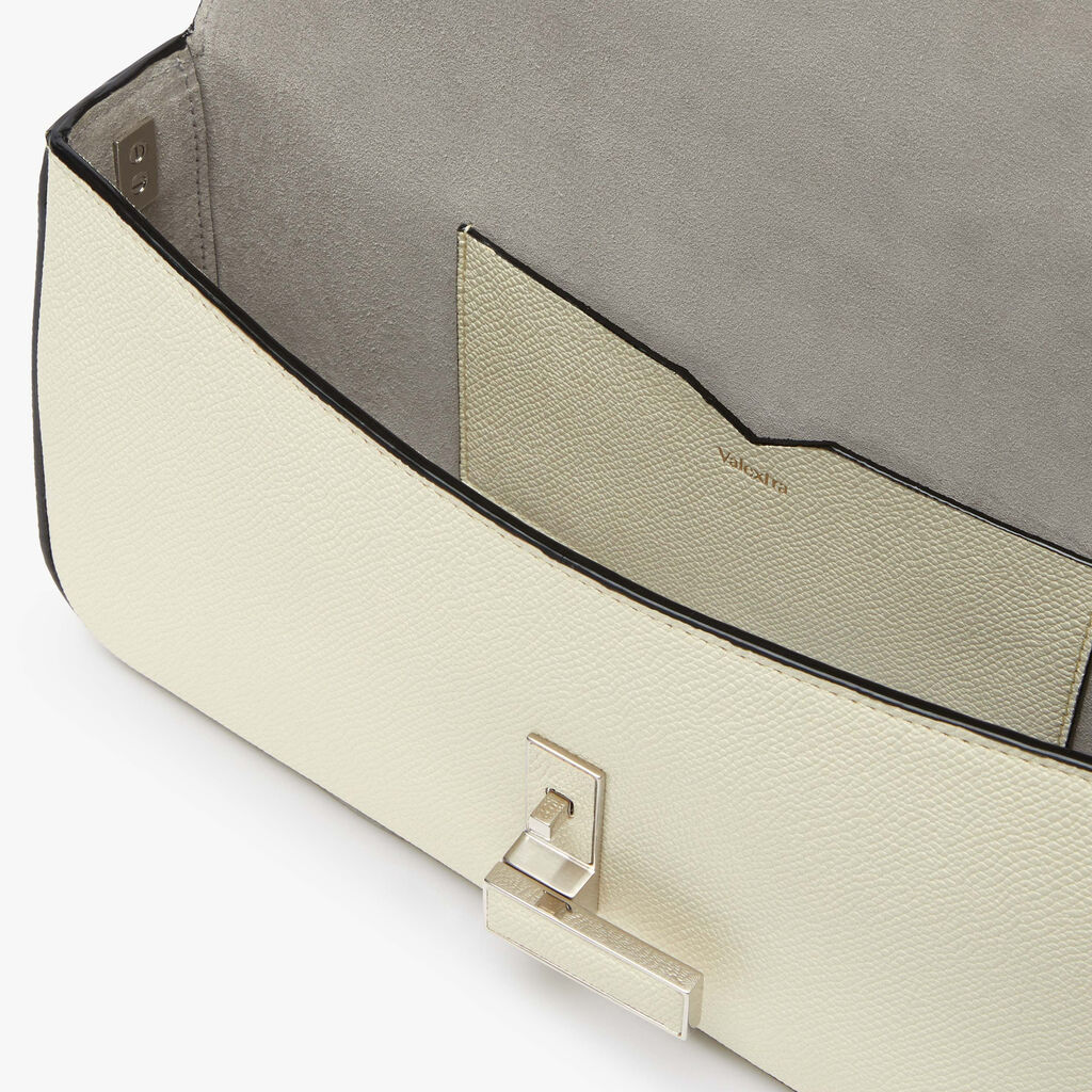 Iside Shoulder Bag - Pergamena White - 1/2 Vitello VS Eco - Valextra - 2