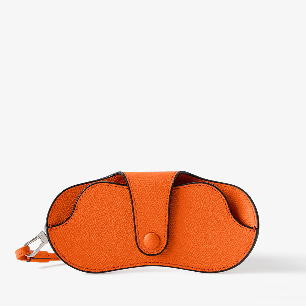Glasses Case with Lanyard - Lobster Red - Vitello VS - Valextra - 5