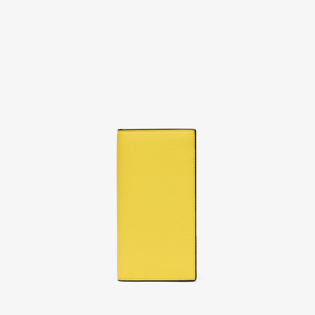 Valextra Portafoglio Bifold in Pelle Gialla con portamonete | Valextra