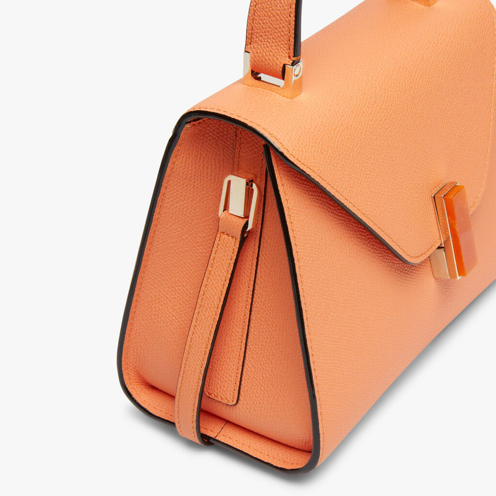 Iside Quarzo Top Handle Mini Bag - Peach Orange/Orange - Vitello VS - Valextra - 5
