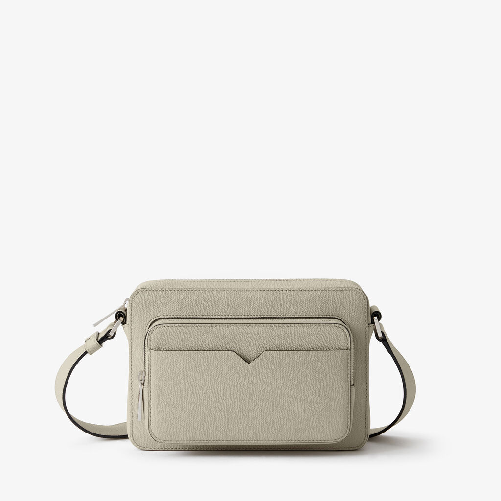 V-Line Reporter Bag - Linen Grey - Vitello VS - Valextra - 1