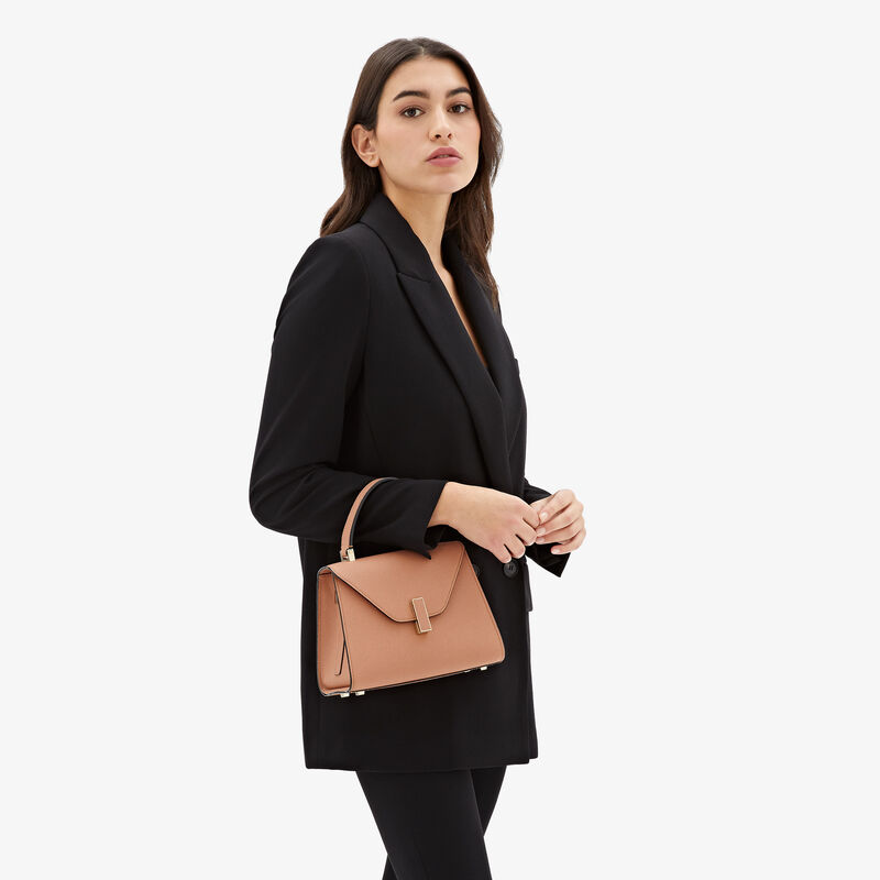 Iside Top Handle Mini Bag - Terra Brown - Millepunte calf leather - Valextra - 2