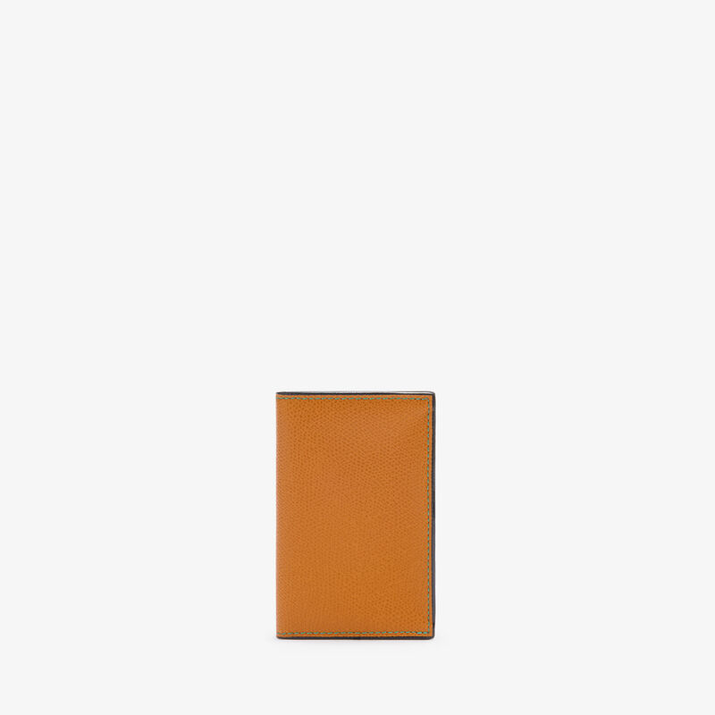 Porta Carte Di Credito Onda - Marrone Avana - Pelle di vitello Millepunte - Valextra - 1