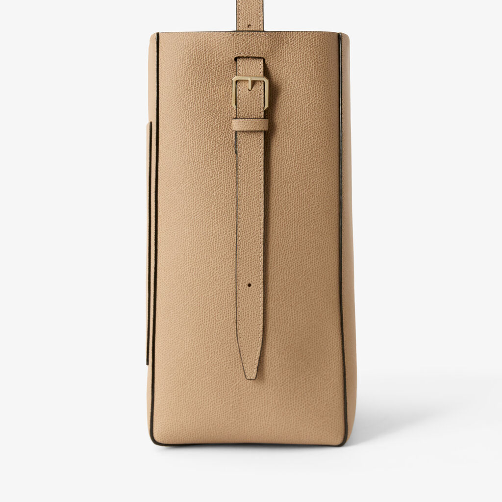 Soft Bucket Medium Bag - Cashmere Beige - Vitello VS - Valextra - 3