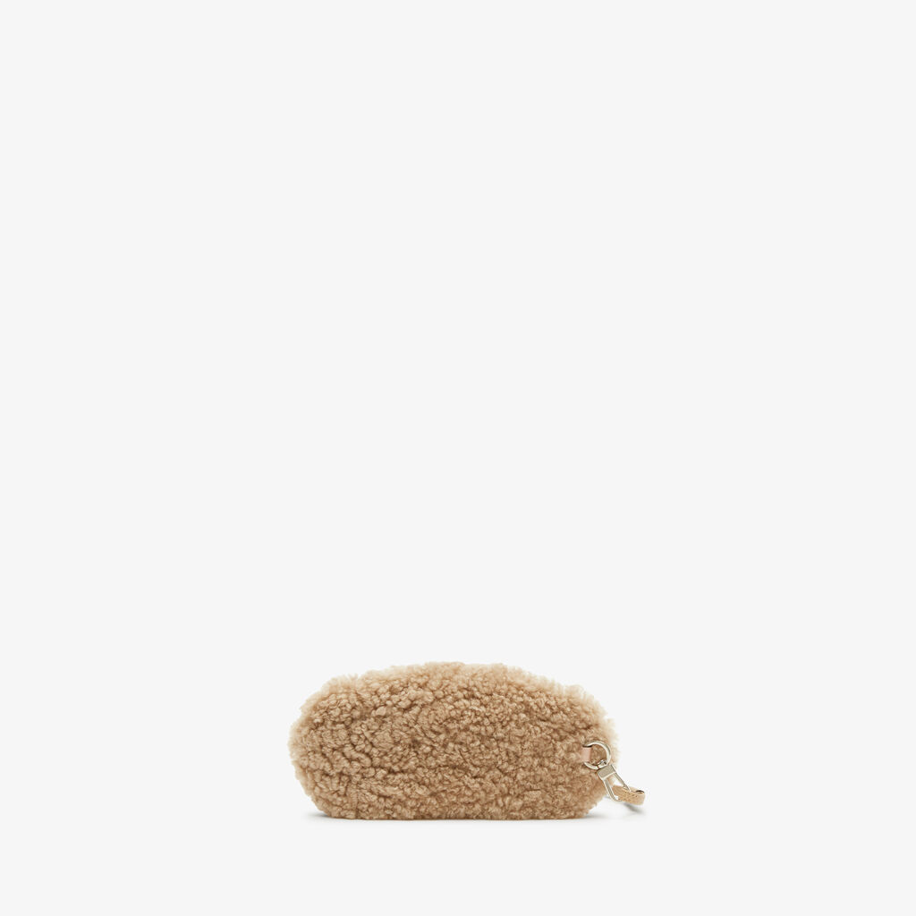 Shearling Bear Glasses Case with Lanyard - Cashmere Beige/Peony Pink/Black - Vitello VS-Montone Ricamo Orsetto - Valextra - 4