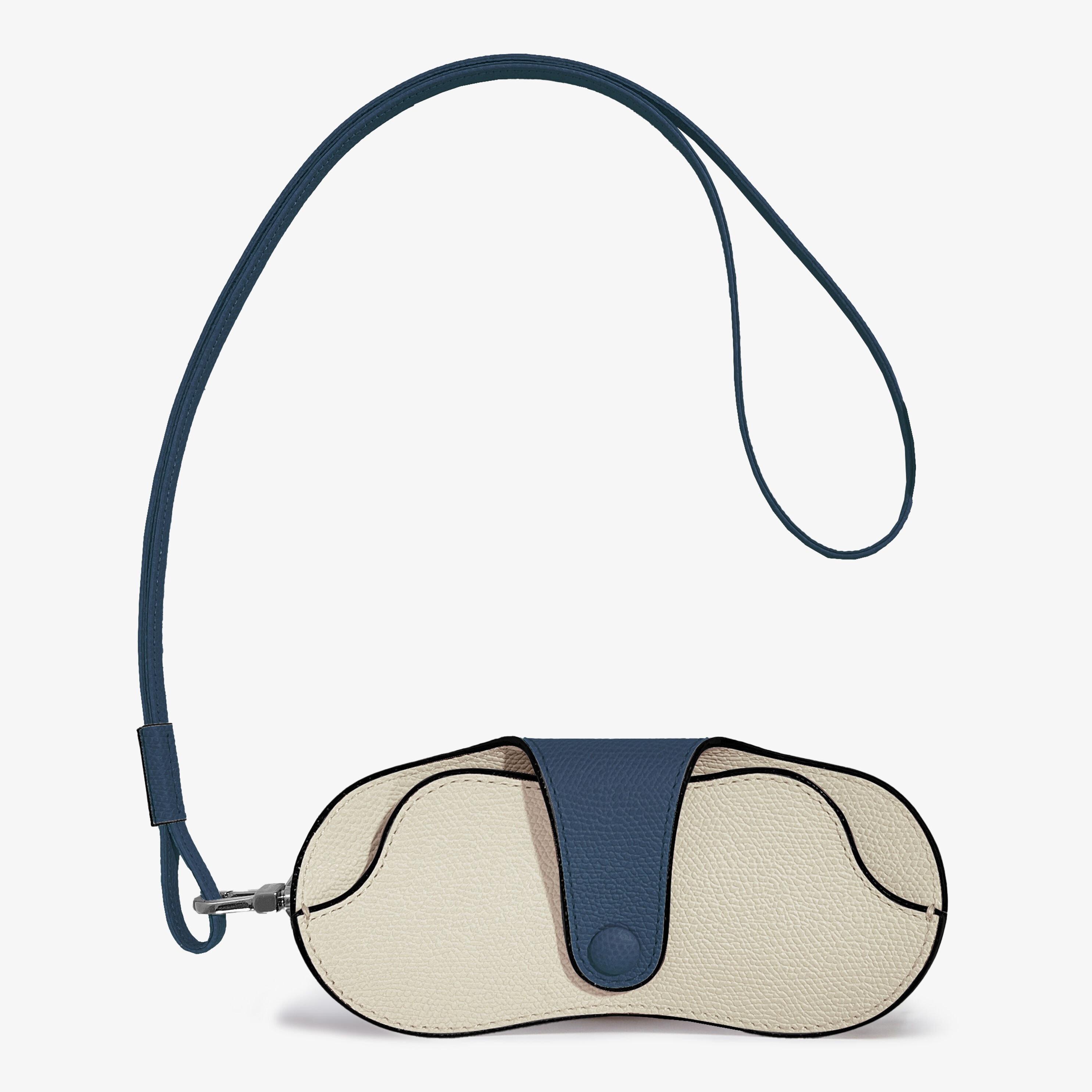 Millepunte calf leather Customised glasses Case with lanyard in