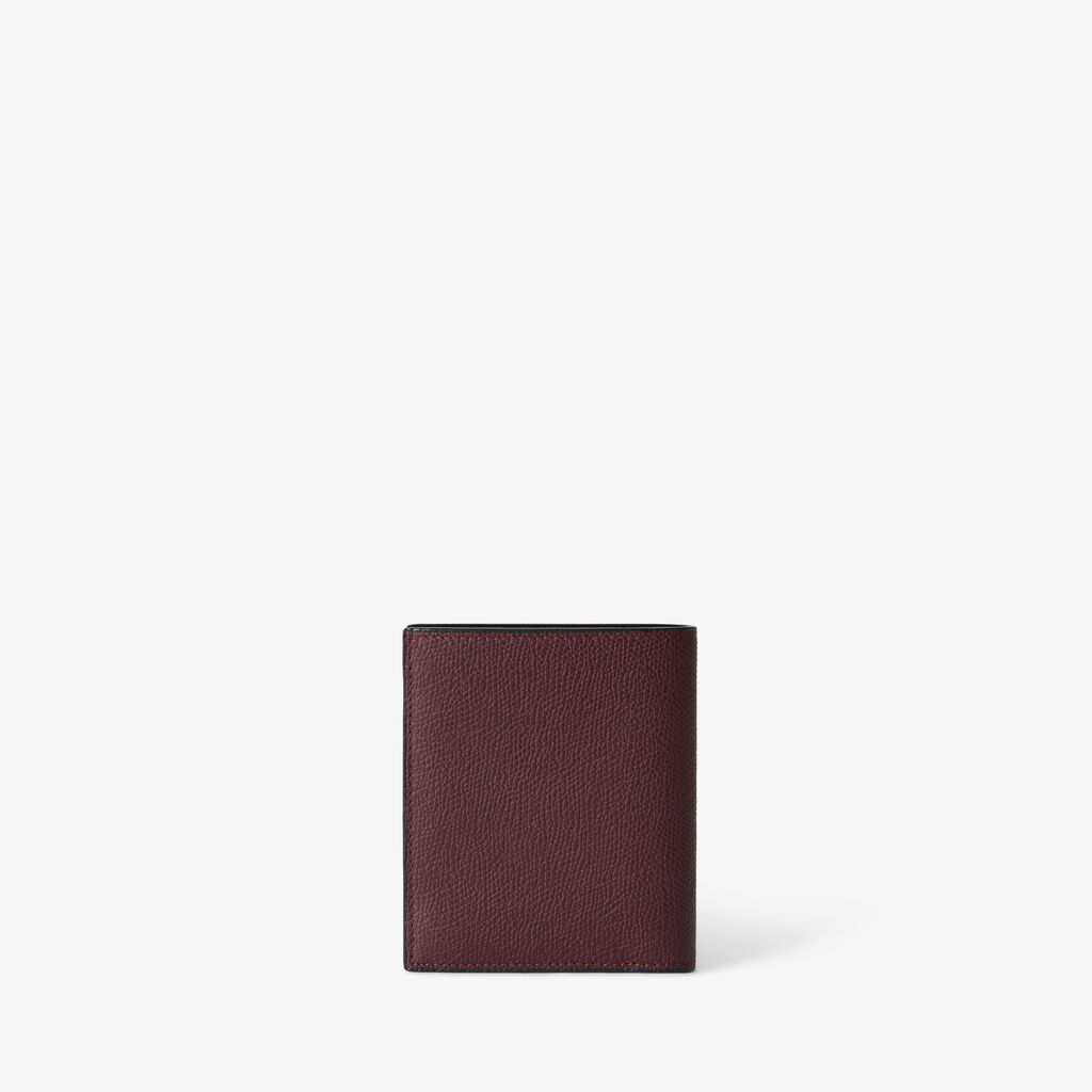 Compact Wallet 3 CC with Coin Purse - Claret Red - Millepunte calf leather - Valextra - 3