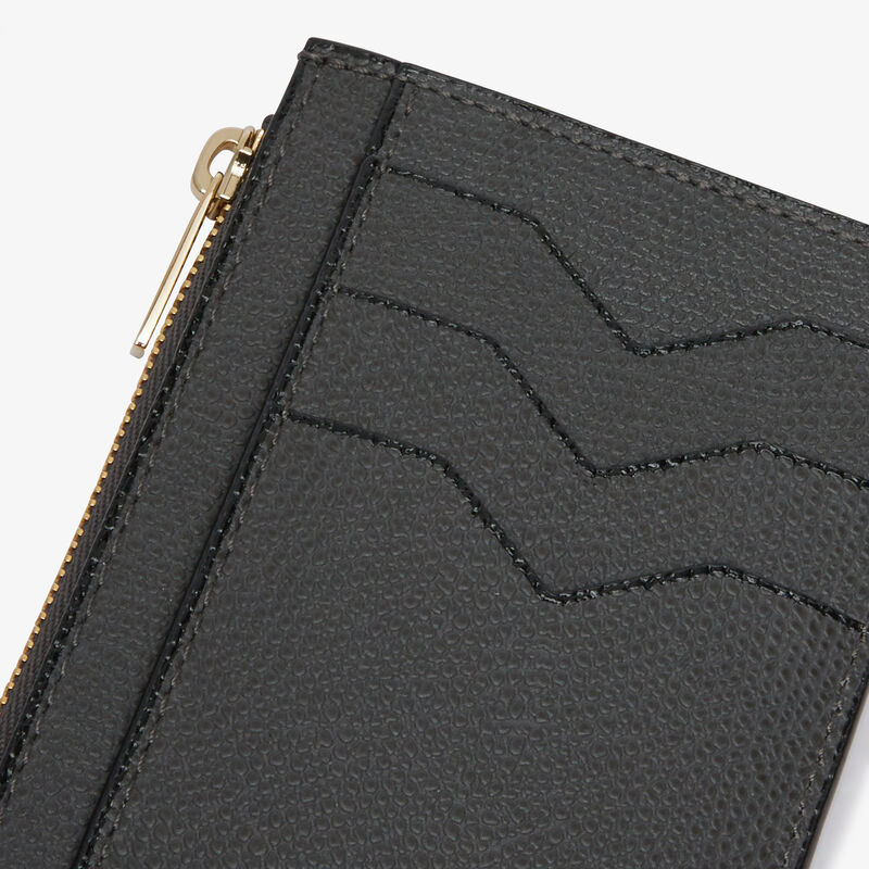 Card Holder 3CC with Zip - Smokey Grey - Millepunte calf leather - Valextra - 3
