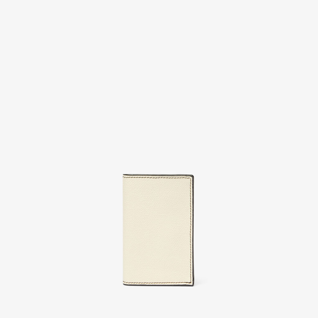 Card Case Onda - Pergamena White/Black - Vitello VS - Valextra - 1