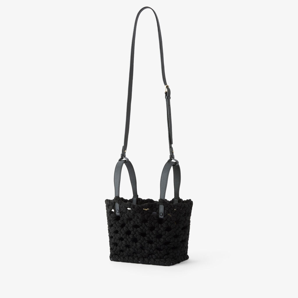 Sportami Via Bucket Micro Bag - Black - Tessuto Intrecciato/Vitello VS - Valextra - 4