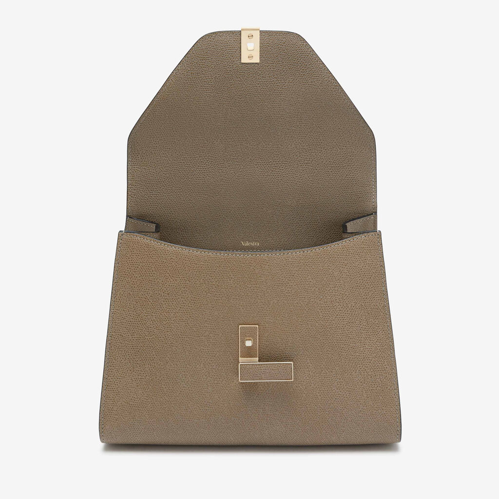 Iside Top handle medium bag - Oyster Brown - Vitello VS - Valextra - 7