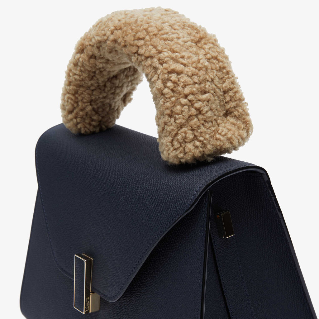 Iside Fur Handle Cover - Cachemire Beige - Vitello VS-Montone - Valextra - 3