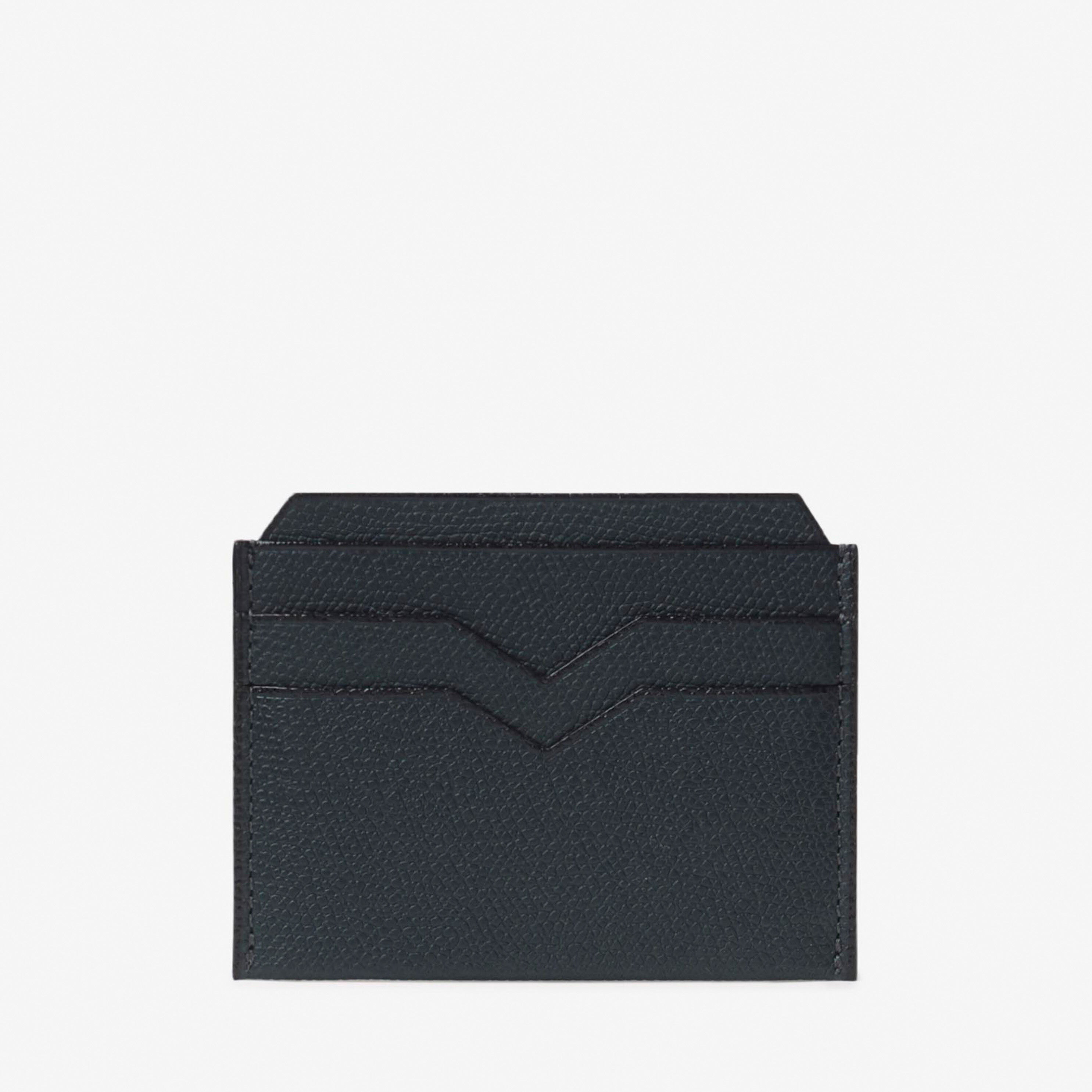 Green Leather Compact credit card holder | Valextra
