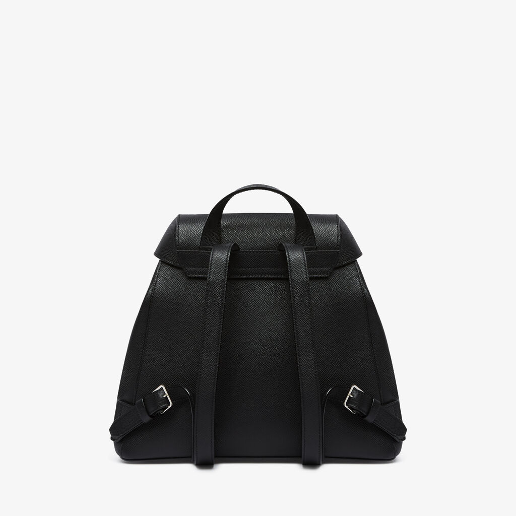 Iside Medium Backpack - Black - Vitello Millepunte Soft - Valextra - 8