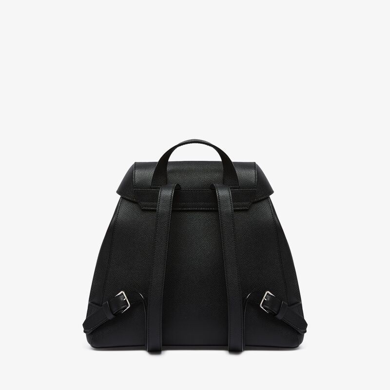 Iside Medium Backpack - Black - Millepunte Soft calf leather - Valextra - 8