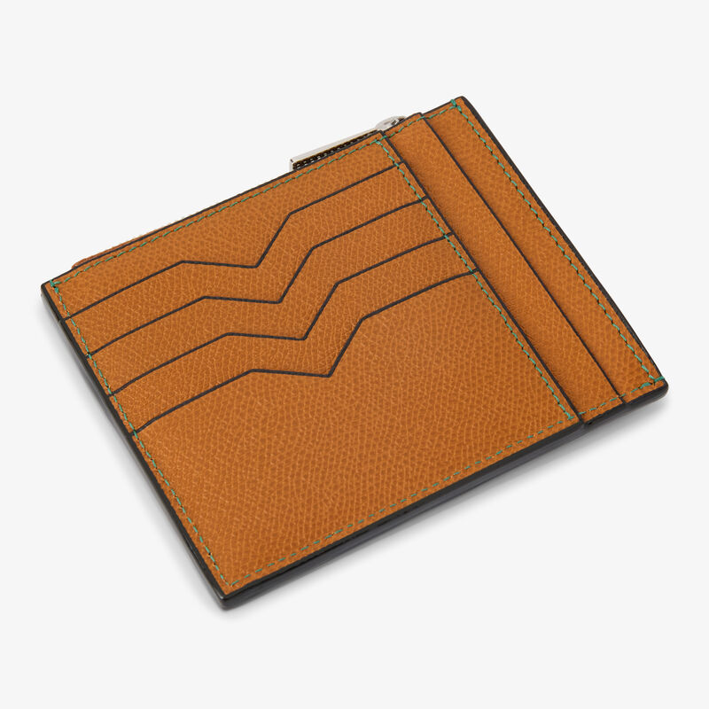 Card Holder 8CC with Zip - Havana Brown - Millepunte calf leather - Valextra - 3