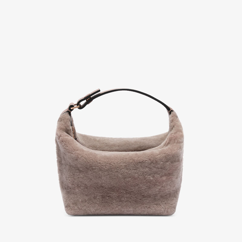 Mochi Shearling Top Handle Mini Bag -  - Montone Merinos/Vitello Millepunte Soft - Valextra - 1