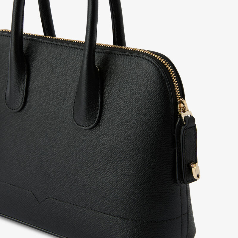 MyLogo Bowling Mini Bag - Black - Millepunte calf leather - Valextra - 3