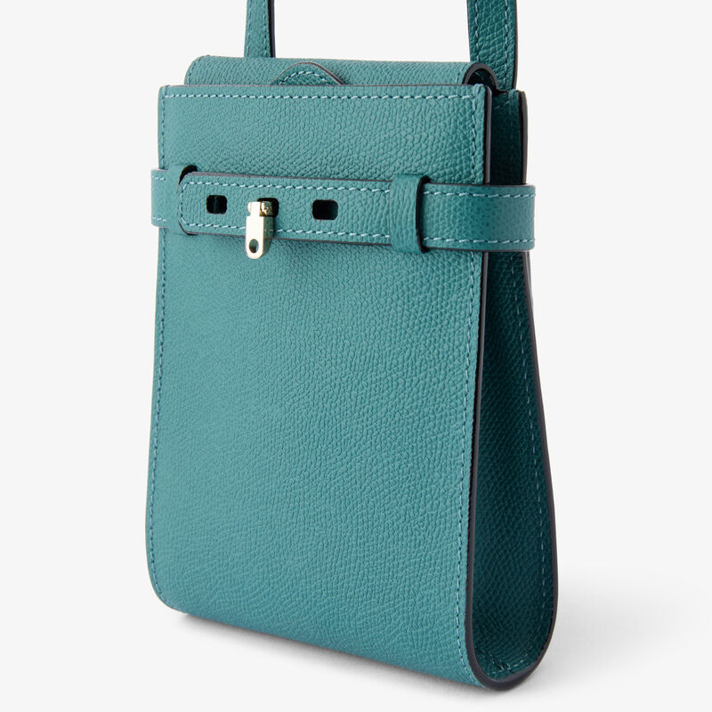 Brera B-Tracollina Slim Crossbody Micro Bag - Bottle Green - Millepunte calf leather - Valextra - 5