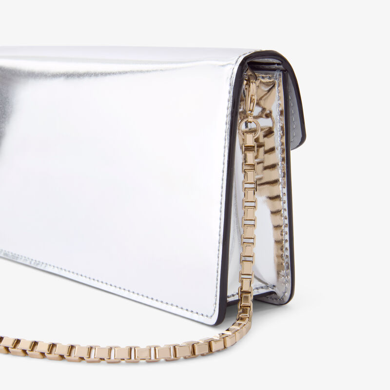 Iside Mirror Clutch Bag - Silver - Smooth calf leather - Valextra - 5