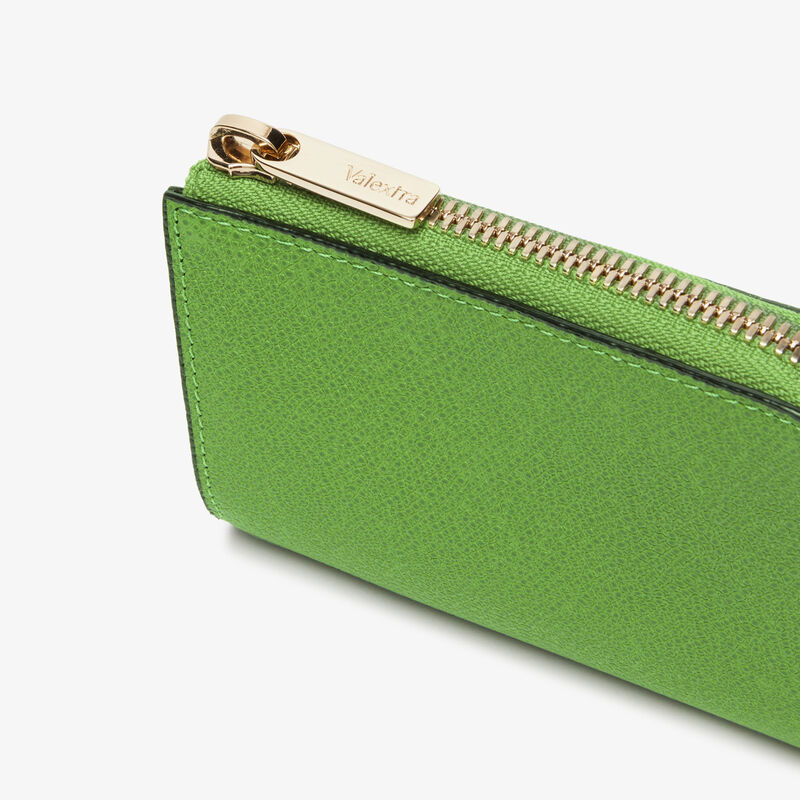 Key Holder Zip Around - Grass Green - Millepunte calf leather - Valextra - 3
