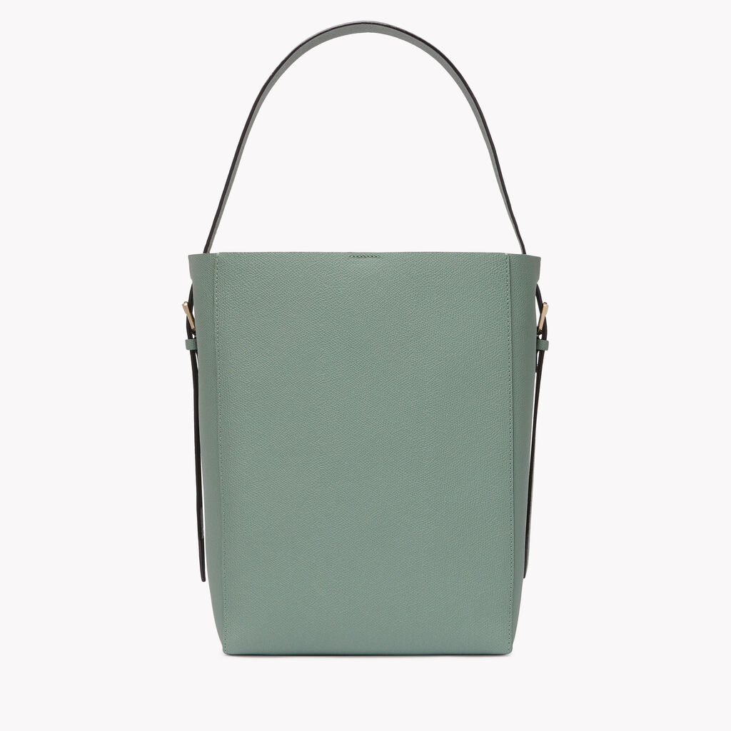Soft Bucket Medium Bag - Eucalyptus Green - Vitello VS - Valextra - 6