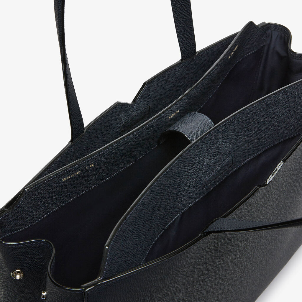 V-line Horizontal Shopping Bag - Night Blue - Millepunte calf leather - Valextra - 2
