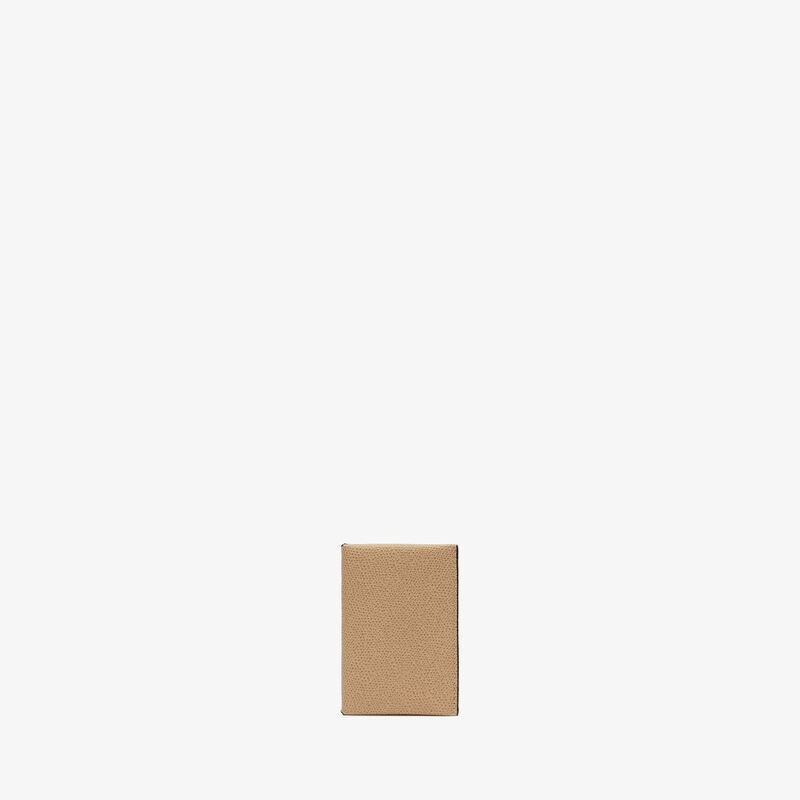 Card Case with Button - Cashmere Beige/Black - Millepunte calf leather - Valextra - 1