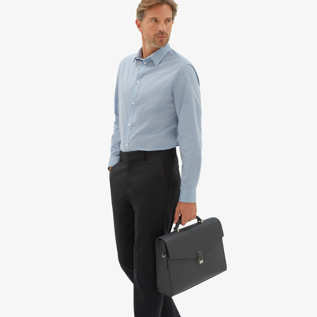 Iside Briefcase 24H - Smokey Grey - Vitello VS - Valextra - 2