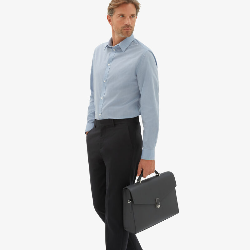 Iside Briefcase 24H - Smokey Grey - Millepunte calf leather - Valextra - 2