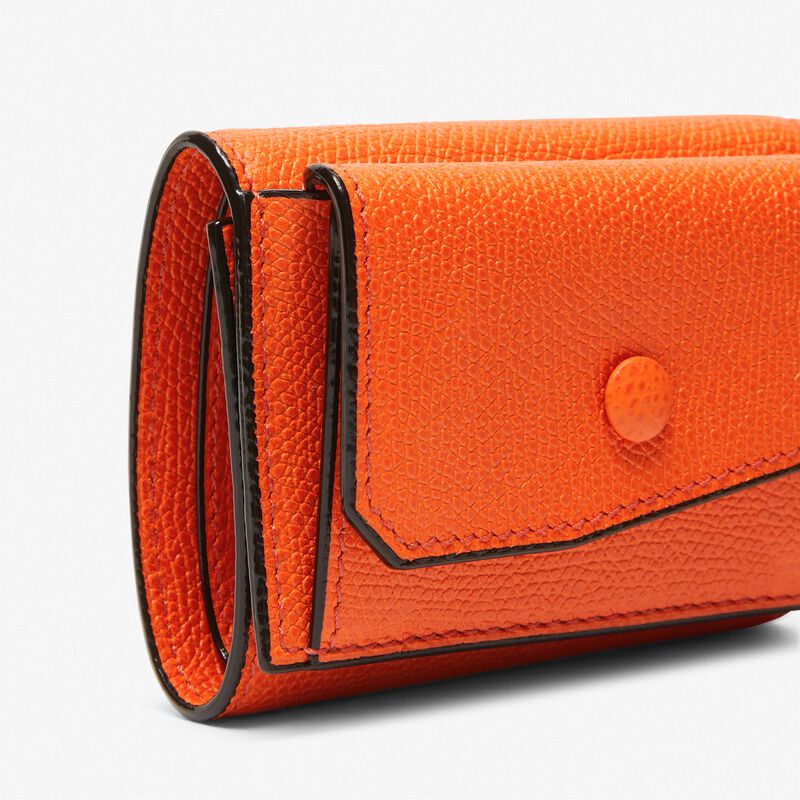 Small Wallet With Coin Holder - Lobster Red - Millepunte calf leather - Valextra - 2