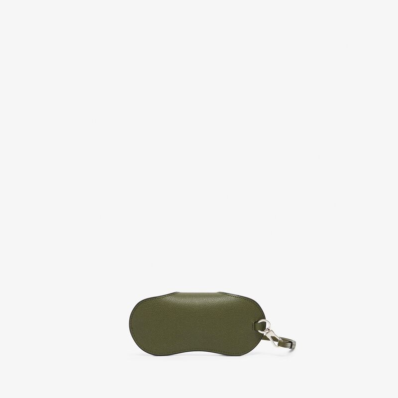Glasses Case with Lanyard - Military Green - Millepunte calf leather - Valextra - 3