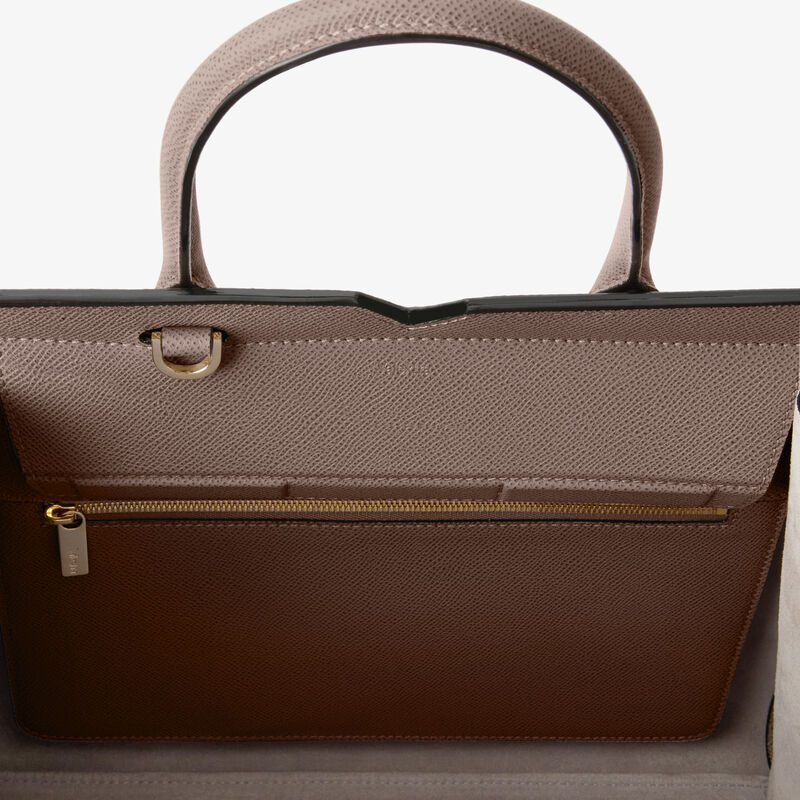 Milano Two Handles Medium Bag - Sahara Brown - Millepunte Soft calf leather - Valextra - 6