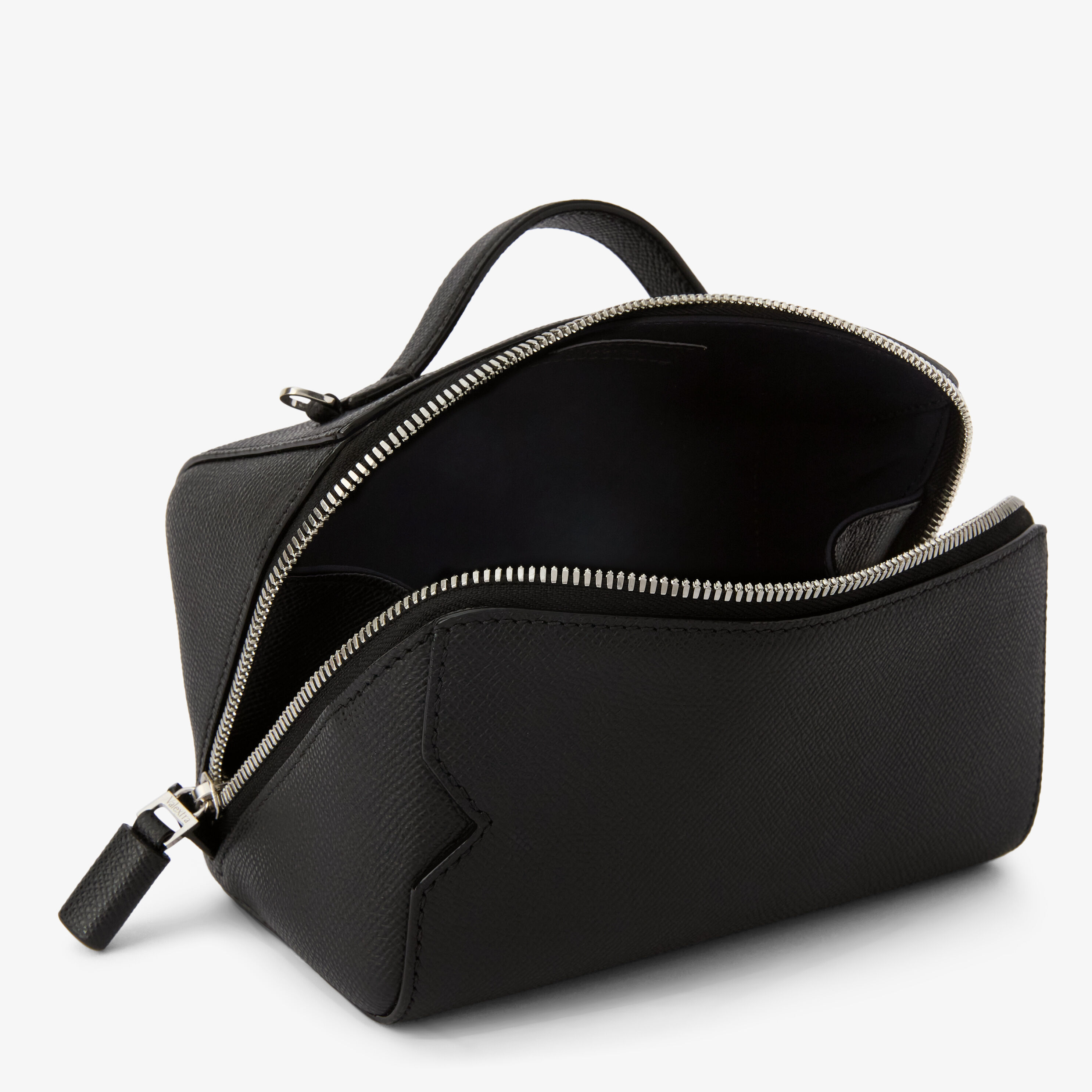 Black Leather Luxury Crossbody Vanity Bag | Valextra V-Line