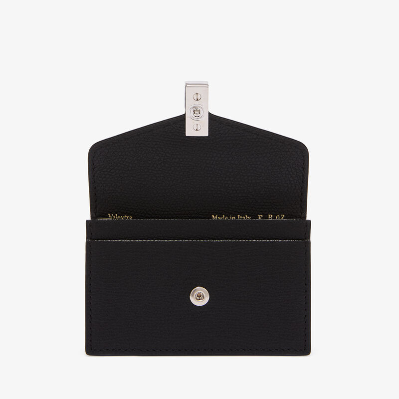 Iside Card Holder - Black - Millepunte calf leather - Valextra - 4