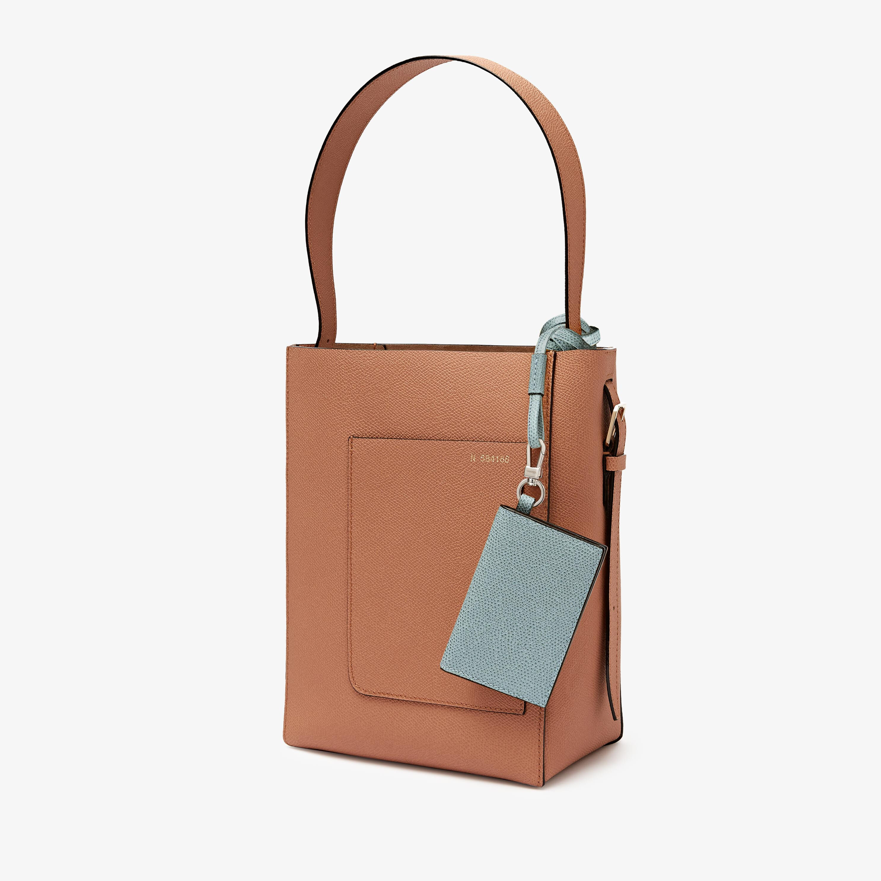 Porta carte con laccio Donna in Pelle Azzurra cerulea Valextra