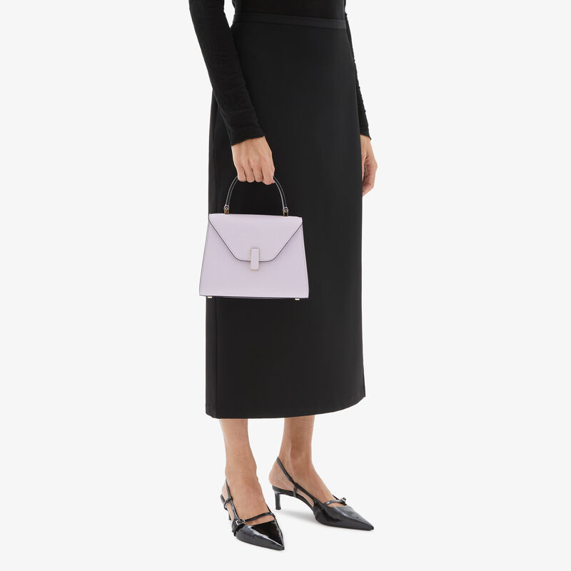 Iside Top Handle Mini Bag - Wisteria Pink - Millepunte calf leather - Valextra - 2
