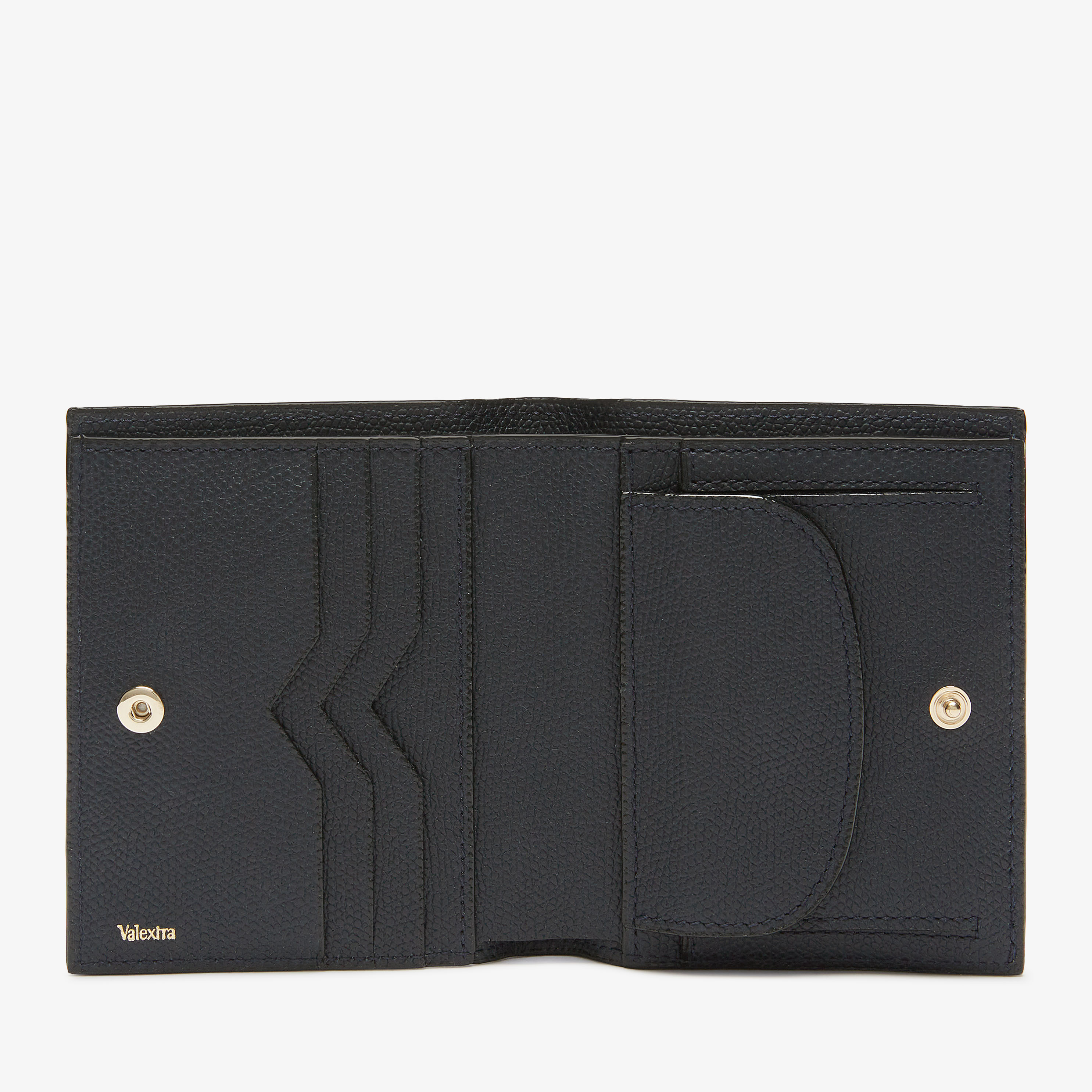 Women's Night Blue Luxury Leather compact wallet | Valextra