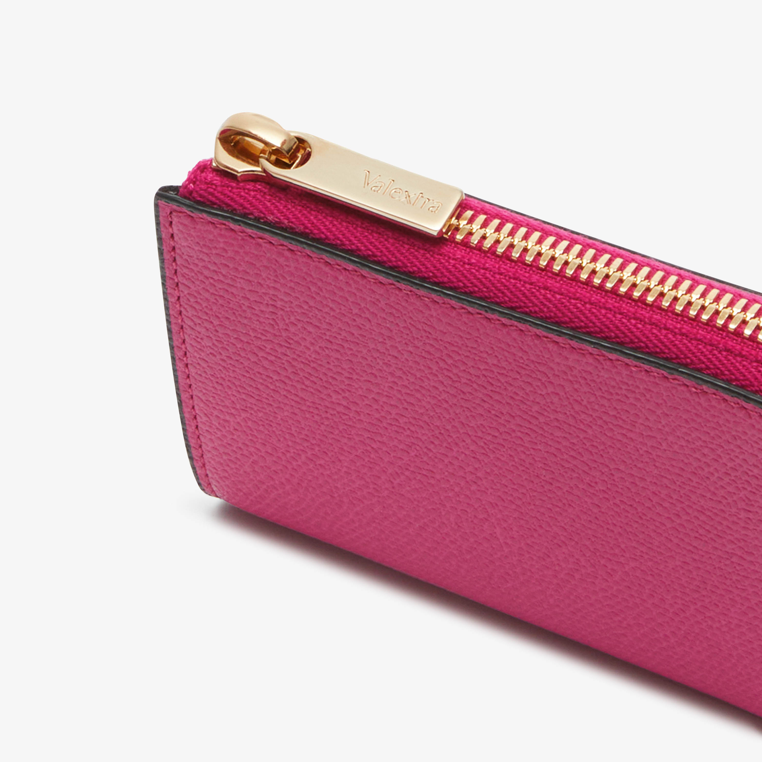 Women's Pink Leather Luxury Key Holder | Valextra Zip Around