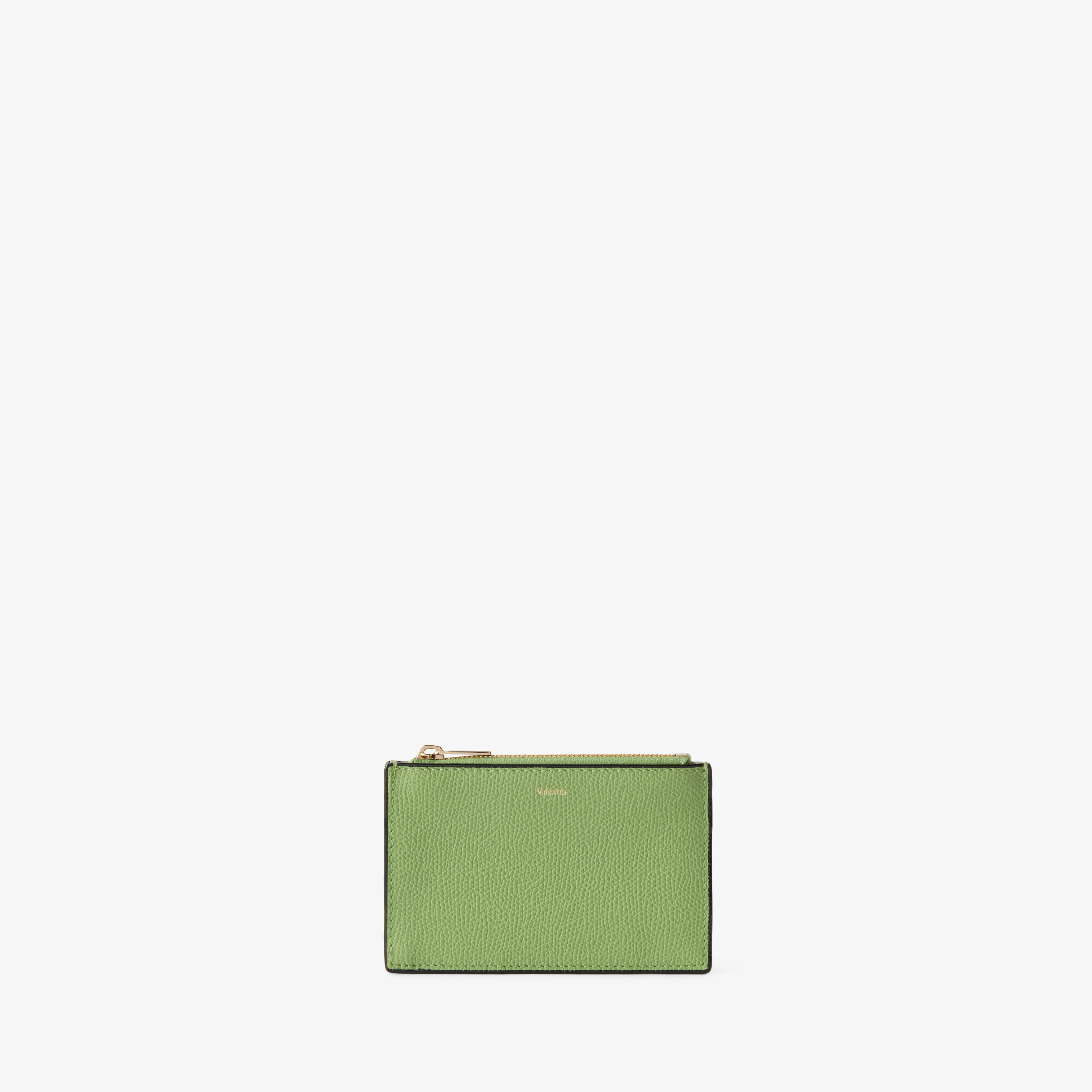 カイリキー　カードダス　グリーン Aloe Green Leather Luxury Card Holder 3CC with Zip | Valextra