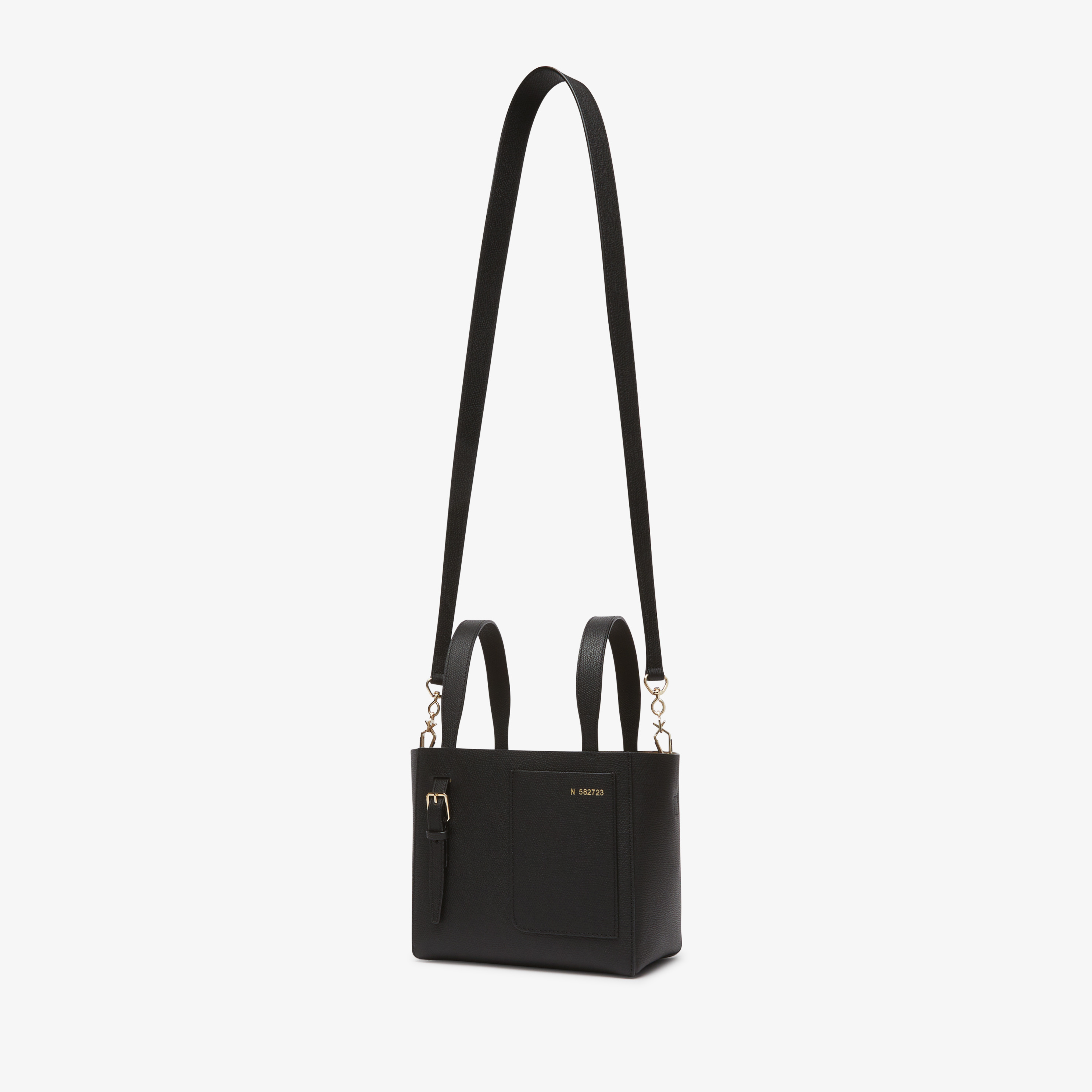 Women's Black Grained Leather Soft Bucket bag | Valextra Soft