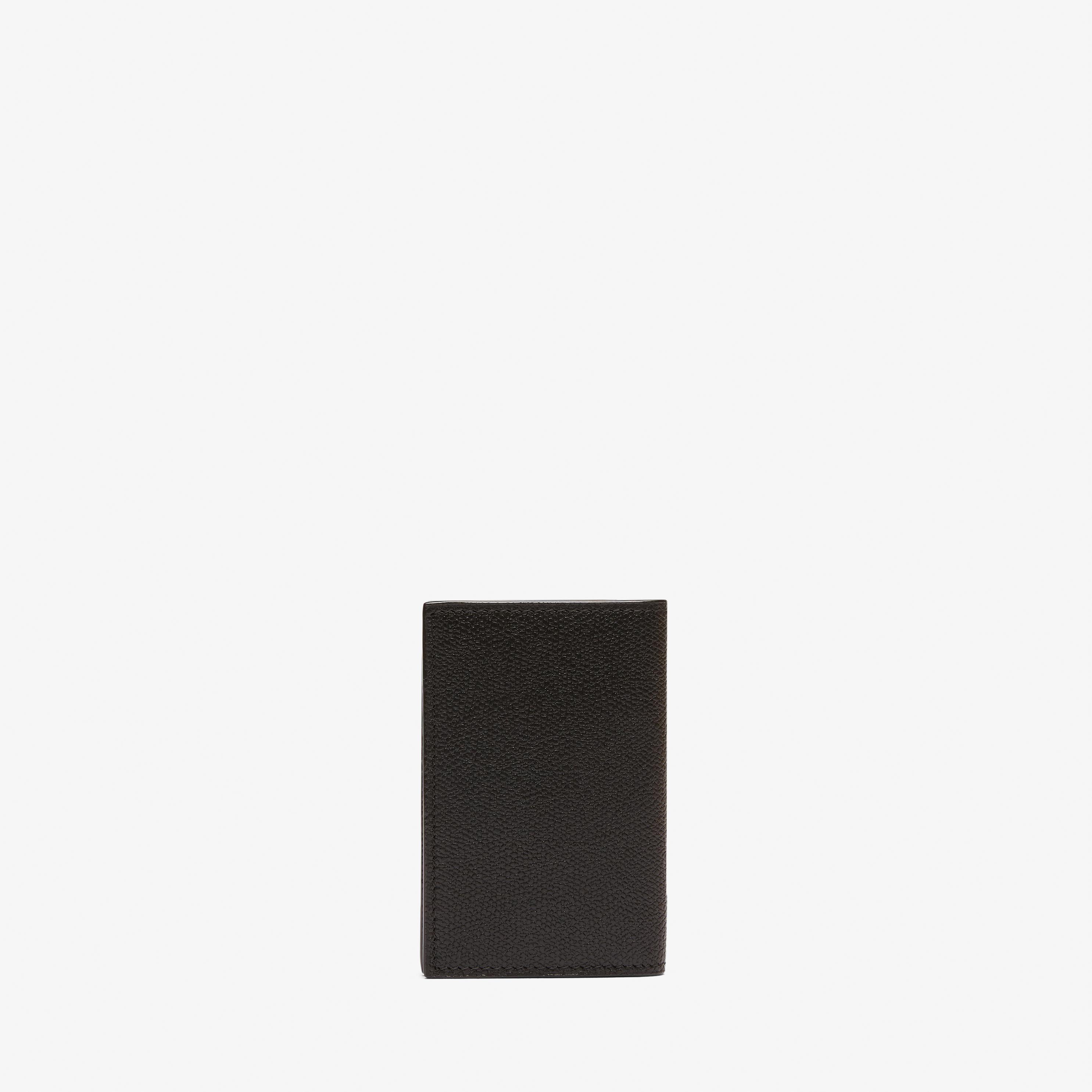 Black Leather Onda versatile credit card holder | Valextra