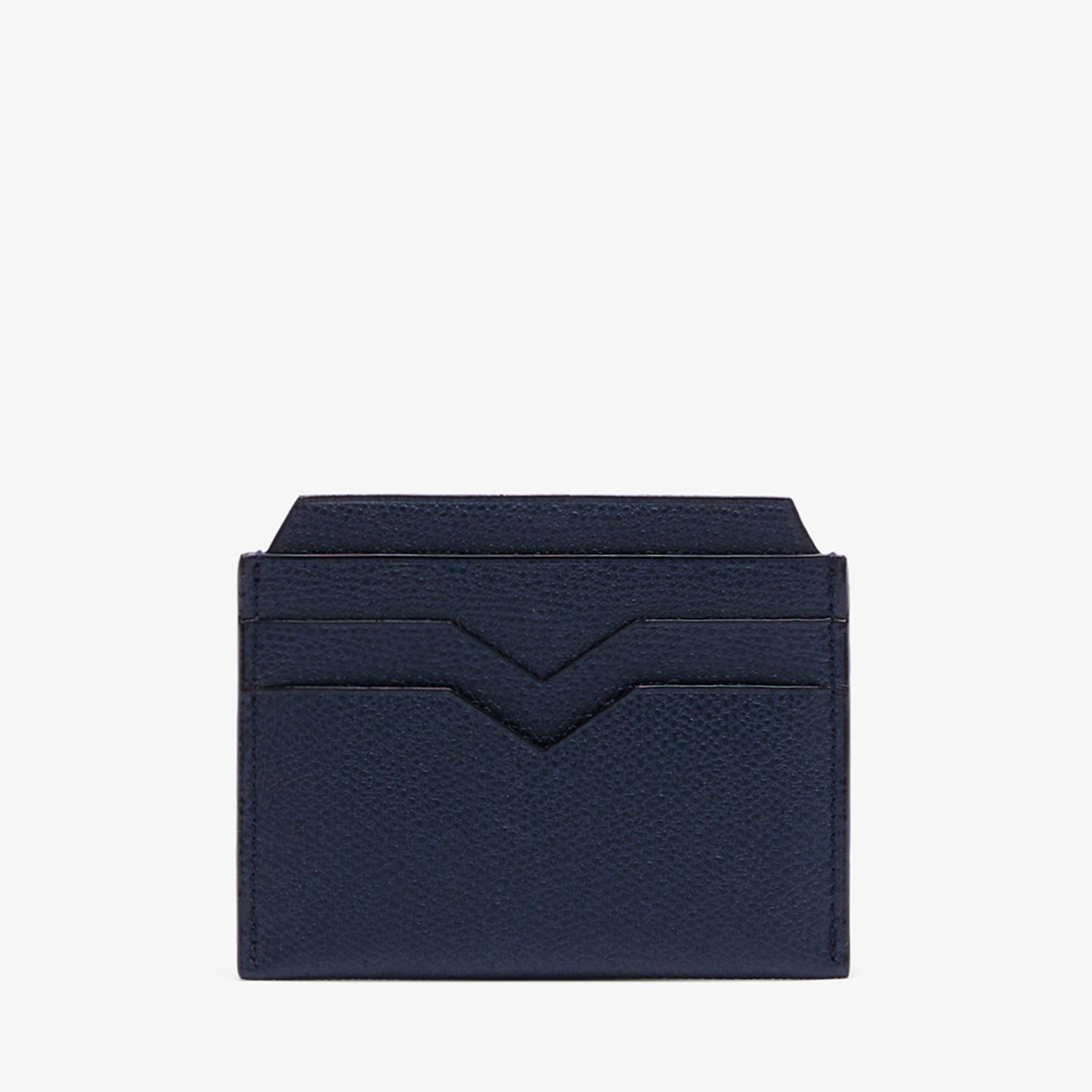 【Valextra】CARDCASE Blue Leather credit card holder with pockets | Valextra