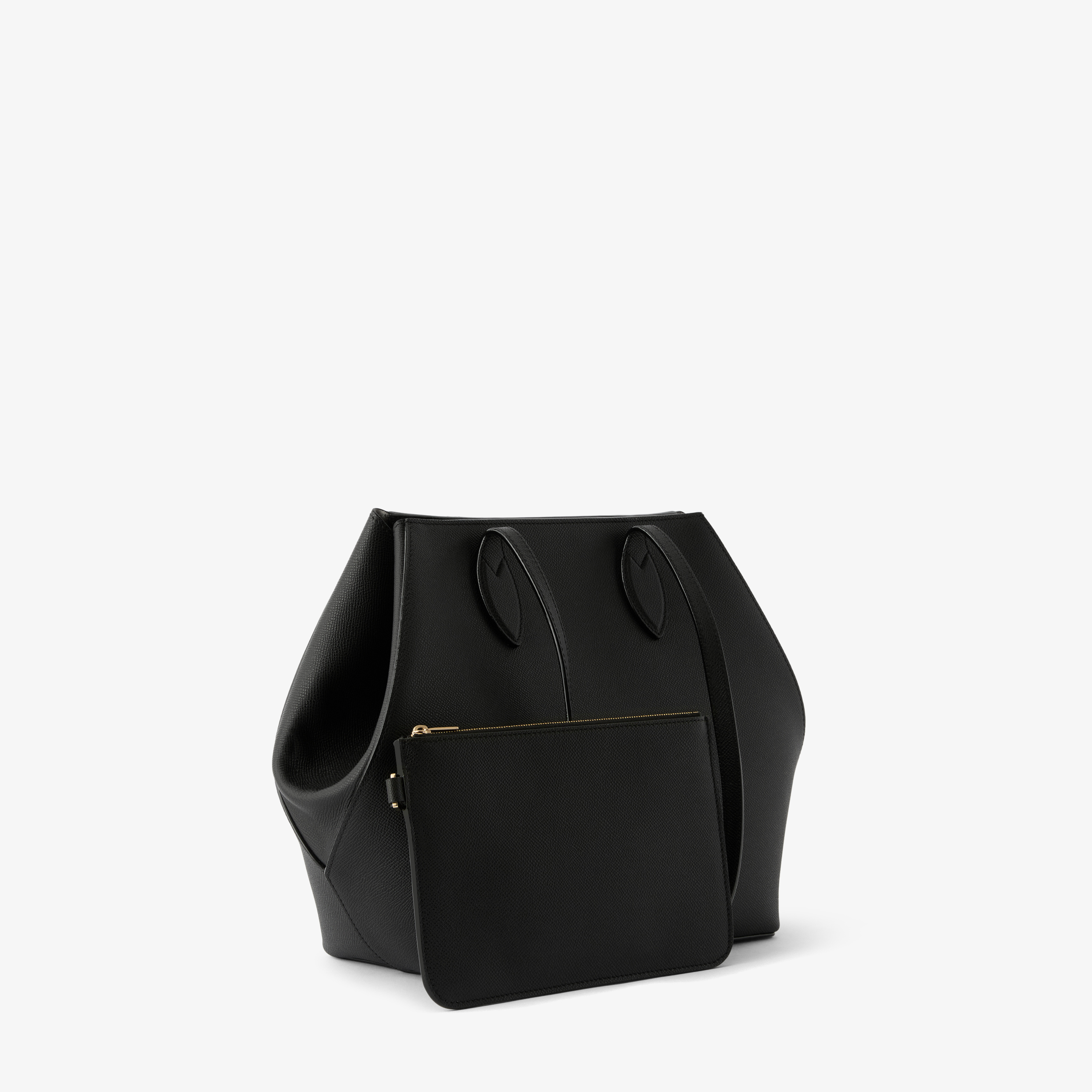 Women's Black Luxury Leather Shopping Medium Bag | Valextra Vivi