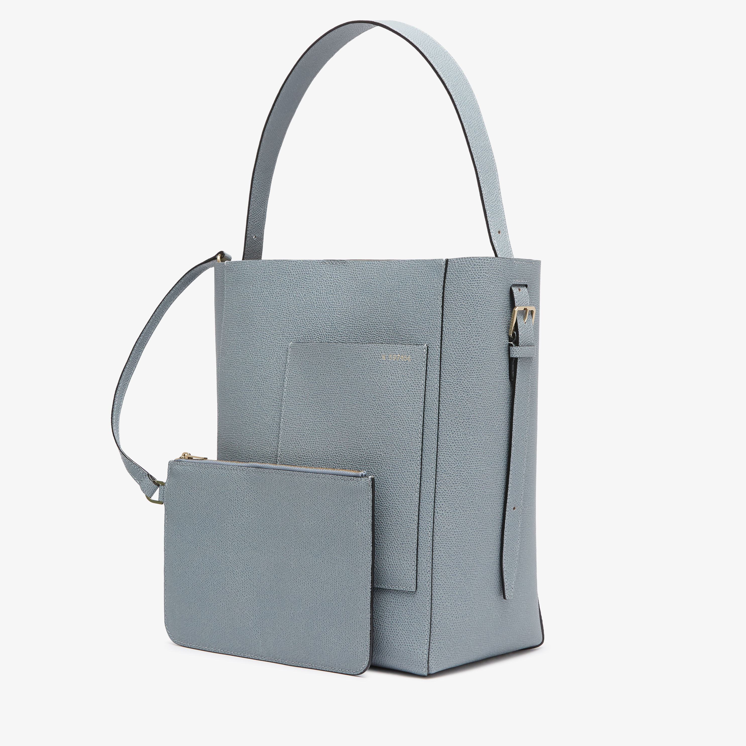 Women's Azure Leather Luxury bucket medium bag | Valextra Soft