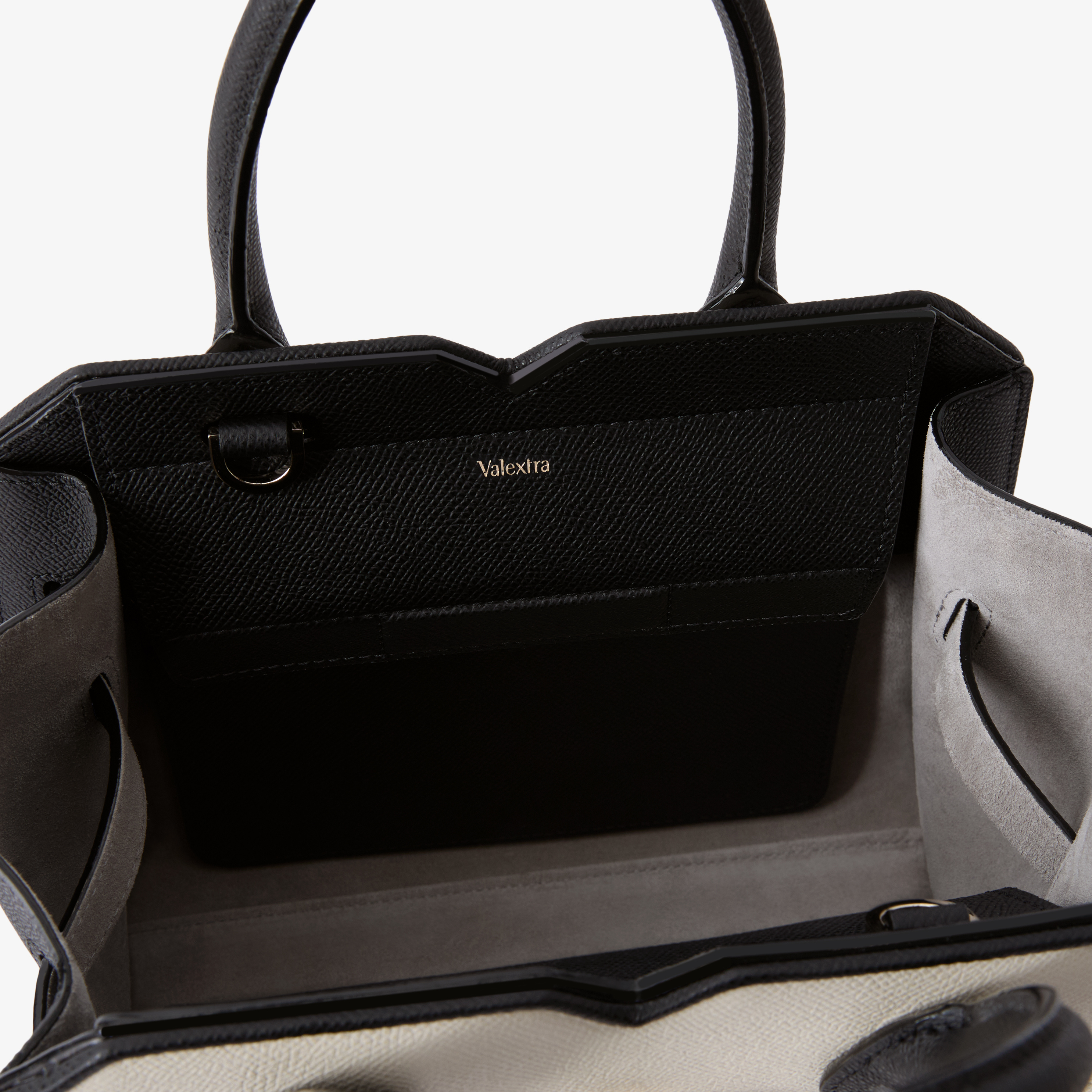 Women's Black & White Luxury Grained Leather Mini Bag | Valextra